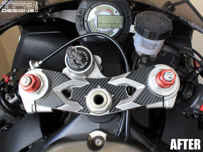 Carbon Fiber Triple Clamp Decal 2008-2012 Kawasaki Ninja 250R ZX250-3M Vinyl