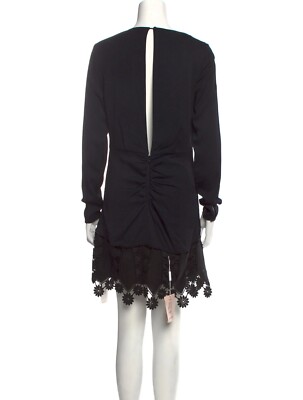 Self Portrait Black Twist Front V Neck Long Sleeve Guipure Lace Skirt Mini Dress | eBay Self Portrait Black Twist Front V Neck Long Sleeve Guipure Lace Skirt Mini Dress | eBay