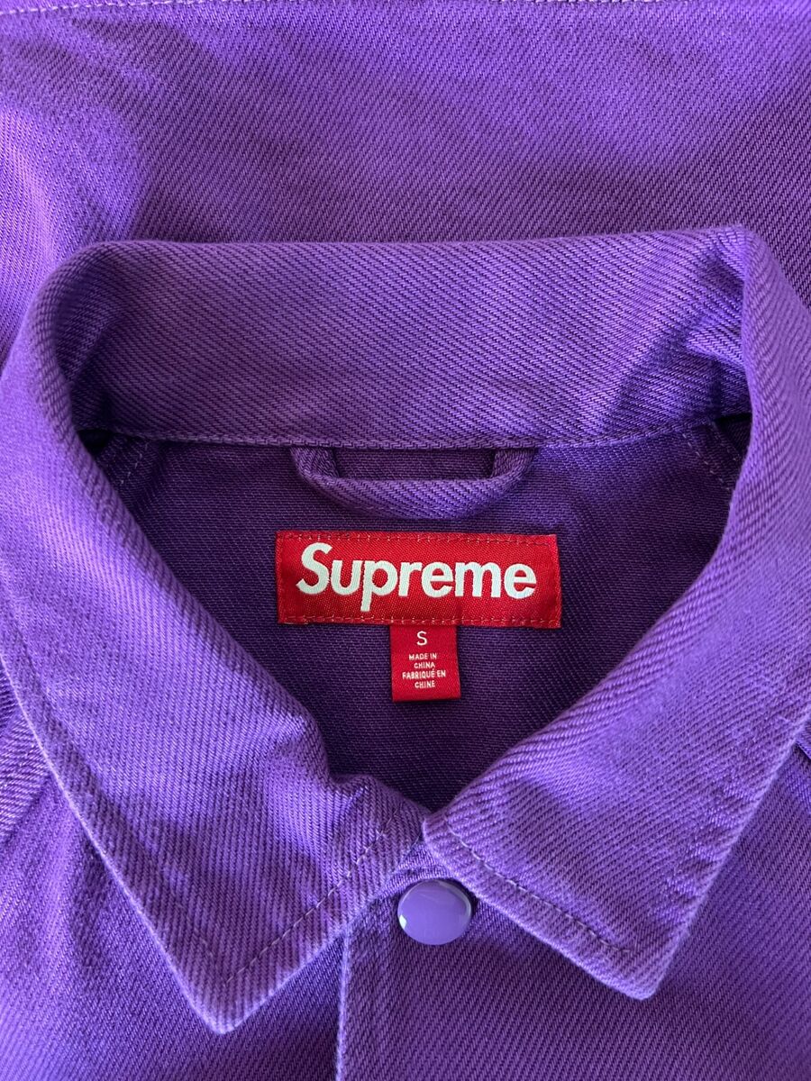Supreme Arc Logo Denim Coaches Jacket - Size Small - Purple Supreme Arc Logo Denim Coaches Jacket - Size Small - Purple