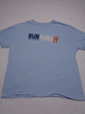 Reebok Men's Run Thru It T-Shirt Extra Large XL Blue Graphic Activewear Top