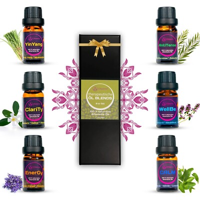 Ätherische Öle Set 6 x 10ml - 100% naturreine Duftöle für Diffuser & Raumdüfte