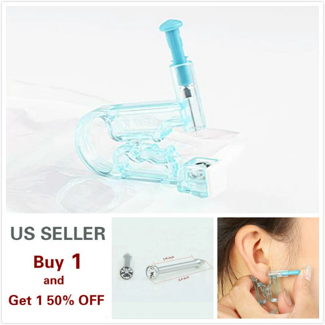 Piercing Gun Disposable Sterile Ear Piercing Kit + Free Crystal