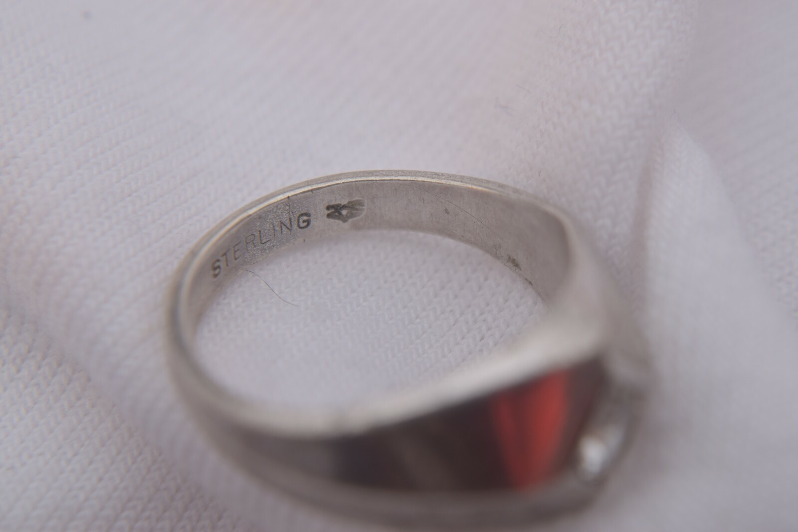 Solid Sterling Silver Band Ring with Clear Stone … - image 5