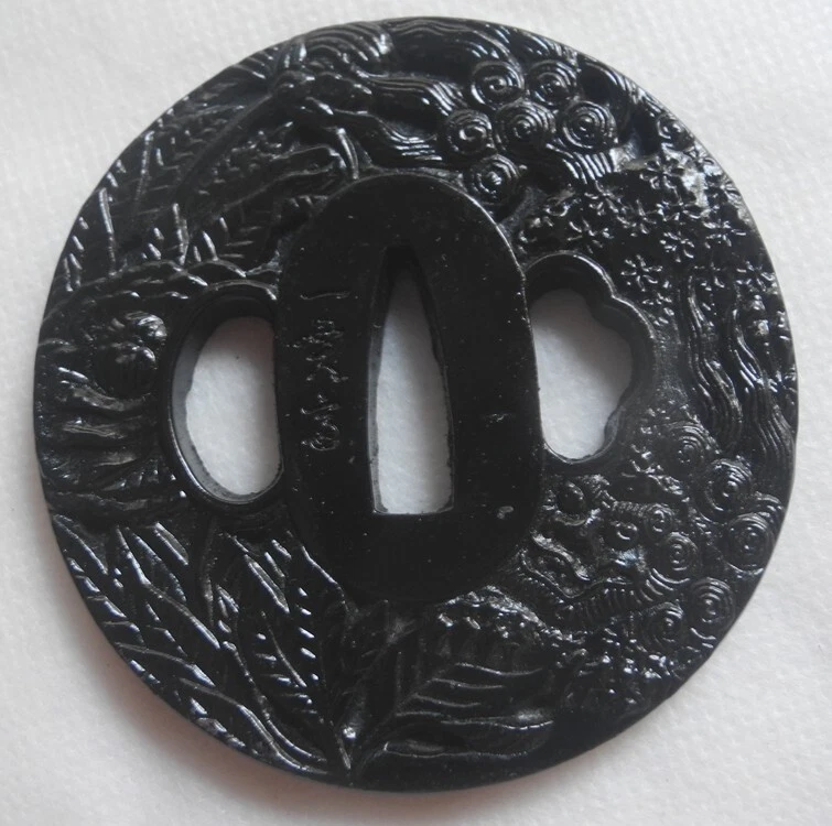 青铜主要古董日本刀镡| eBay