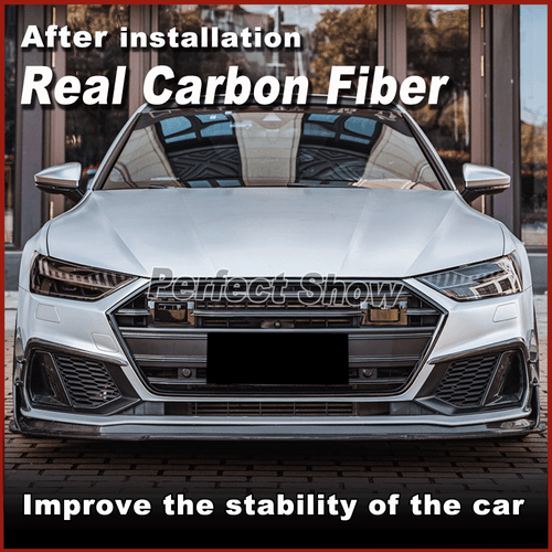 Spoiler attacco anteriore in carbonio adatto per Audi A7 Sline S7 2019-20 - Foto 3 di 13