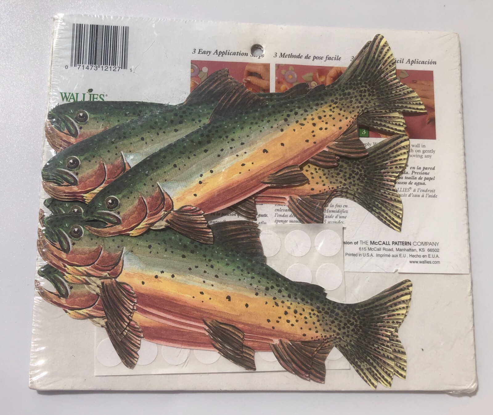 Wallies Wallpaper Cutouts 25 Trout Pre-Pasted Easy Application Sealed
