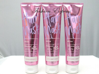 BATH & BODY WORKS HAIR MASK SHINE HIBISCUS 5 FL OZ (LOT OF 3 PCS)