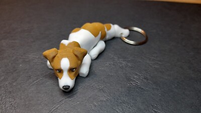 Jack Russel Terrier Schlüsselanhänger 3D Druck Flexibel Keychain Articulated Dog