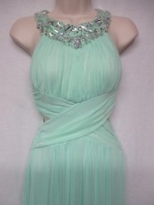 B Darlin  Sleeveless Halter Neck Beaded Neck Pleated Gown Size 1/2     +P-3