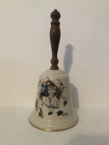 Vintage Gorham Porcelain Bell Norman Rockwell 1975 Loves Harmony Romantic 9”x4” - Picture 1 of 5