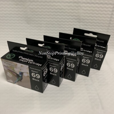 5x BK Ink For Epson 69 T0691 Stylus CX5000 6000 8400 NX200 215 WF500 600 610 615