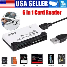 6 in 1 Card Reader USB 2.0 Type C Micro SD TF CF Smart Memory Adapter Laptop