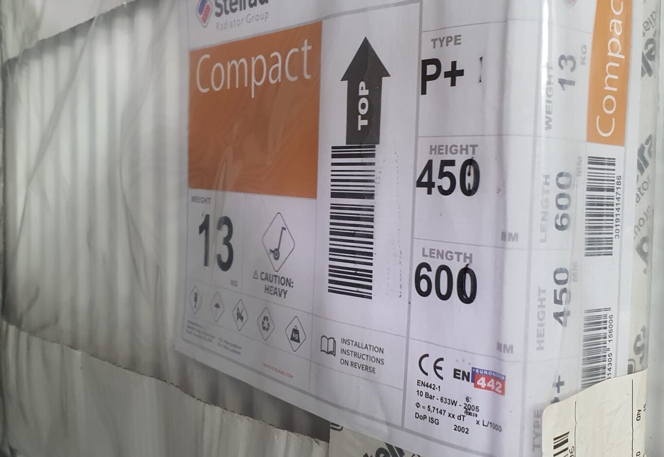 2x Stelrad Compact P+ Radiator - 450mm X 600mm Double Panel Single ...