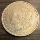 1887 Morgan $1 Philadelphia Circulated Silver Dollar 0.9 Fineness KM#110