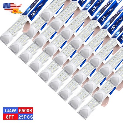 8 Ft Led Shop Lights 144 Watt 25 Pack, Linkable 8Foot Garage Ceiling Fixtures