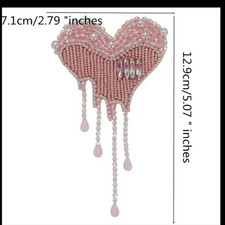NWOT Beaded Rhinestone Heart Applique