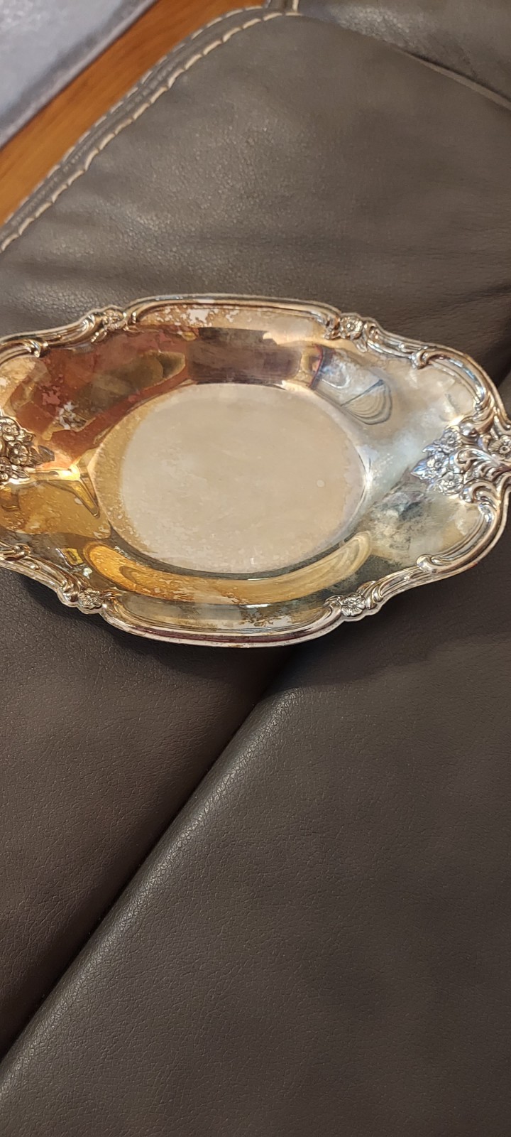 Vintage International Silver Company #448 Silverplate Orleans Rose Dish/Tray