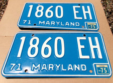 1971 Maryland license plates.