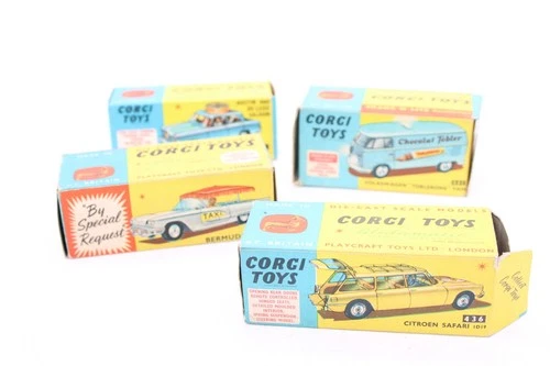 F x4 Vintage Boxed Corgi Die-cast models incl Bermuda Taxi, Toblerone Van etc
