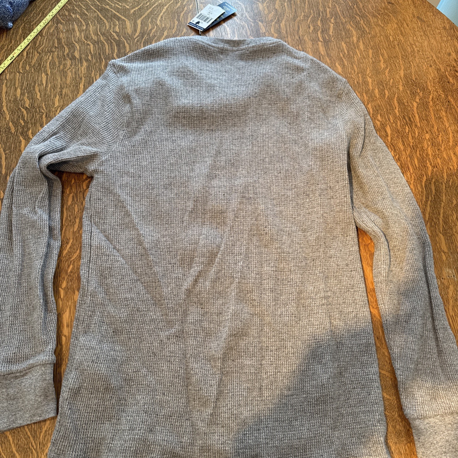 Polo Ralph Lauren Mens Thermal Shirt Large Slim Fit Gray Long Sleeve Waffle Knit thumbnail 10