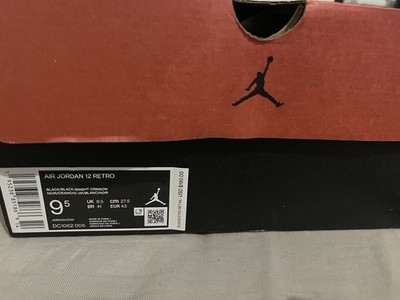 Jordan Air Jordan 12 Utility Grind Black Crimson Leather Sneakers DC1062-006