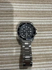 Vintage Timex Indiglo Men Diver Watch Silver Rotating Bezel Date T29781 - RUNS