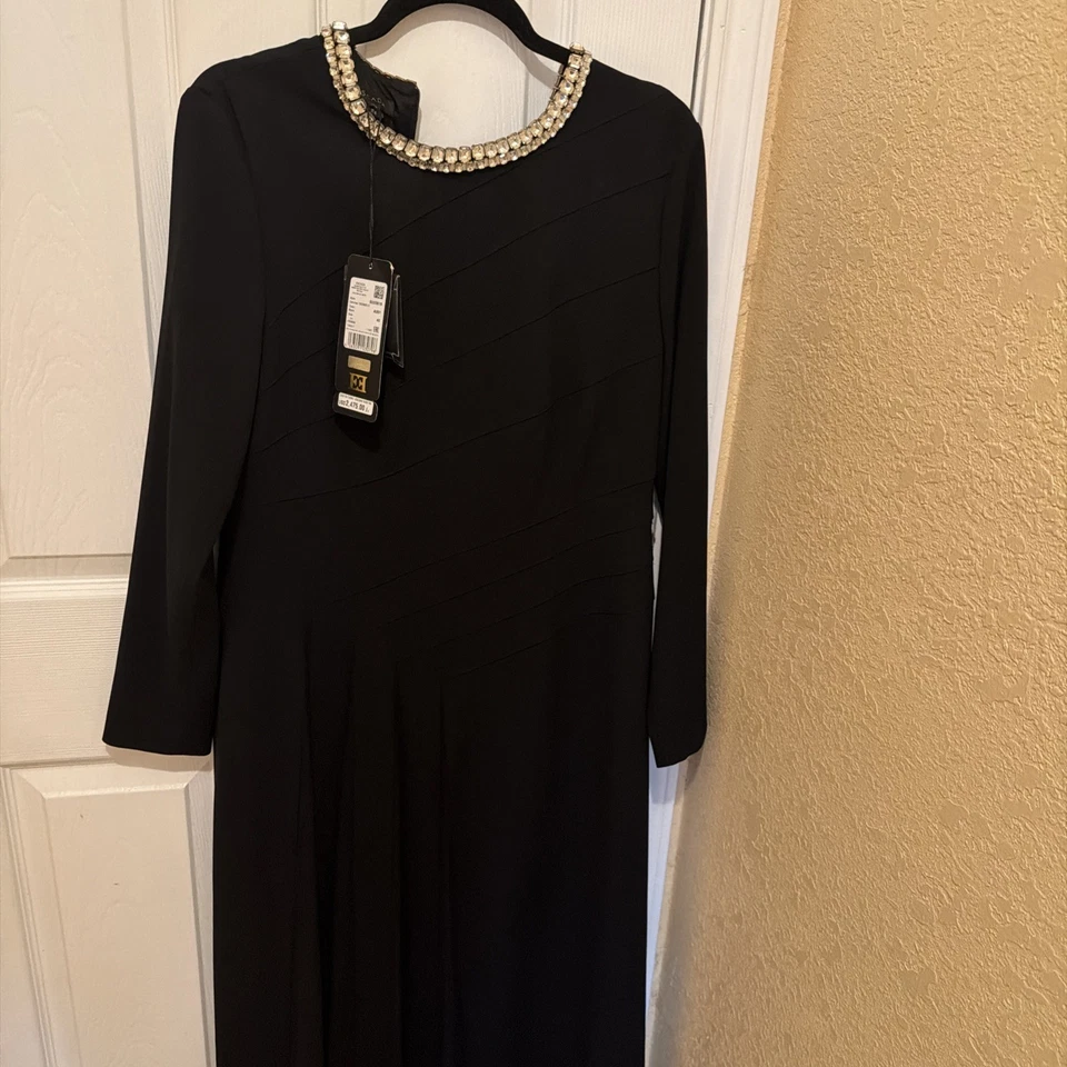 Escada Couture 40 Dress Wool Silk Lace Black Long Sleeve Womens US Size 10 - Image 3 of 4