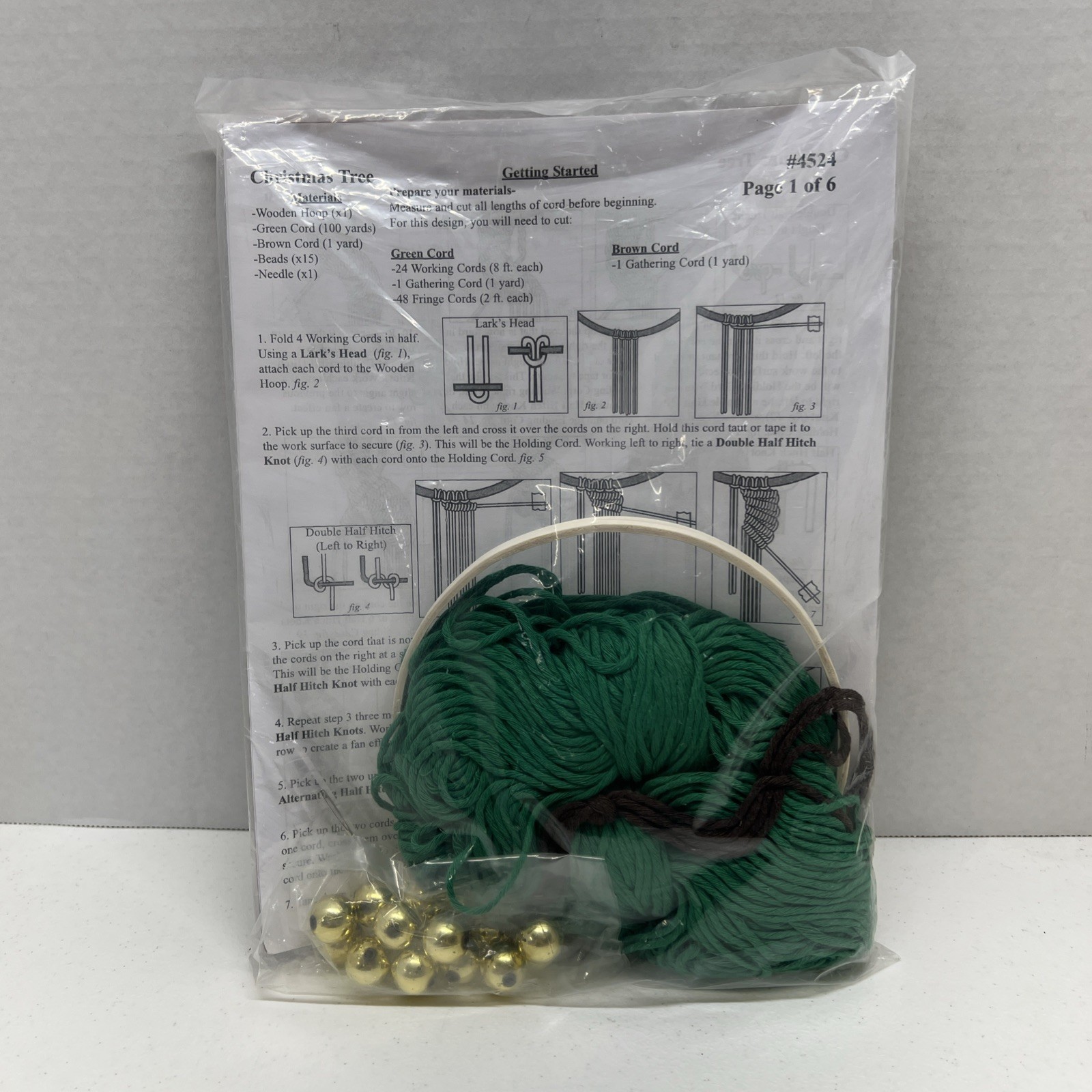 Design Works/Zenbroidery Macrame Wall Hanging Kit 8"X24" Christmas Tree