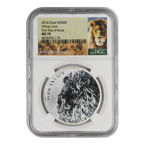 2018 Republic of Chad Lion NGC MS-70 First Day of Issue