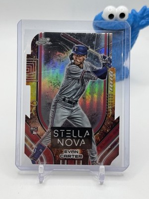 2024 Topps Chrome Cosmic Evan Carter Rookie Stella Nova Case Hit Texas Rangers