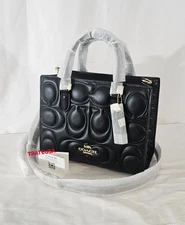NWT Coach Maggie Small Tote Bag Signature Leather CY670 Black Authentic Coach