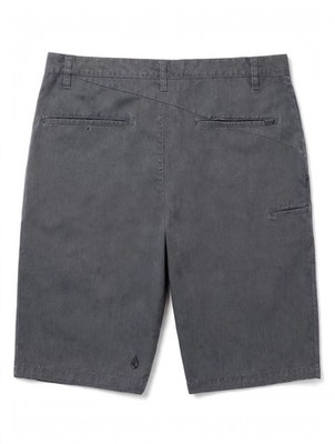 Volcom Men's Chino Shorts Gray Flat Front 11 Inseam Size 36 Cotton Polyester