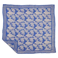 Large 39" Hand Dyed Batik Bandana, 100 Soft Cotton , Pewter Sky