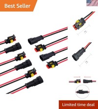 2Pin Waterproof Connector Kit - 18AWG Wire for Reliable Automotive Connections