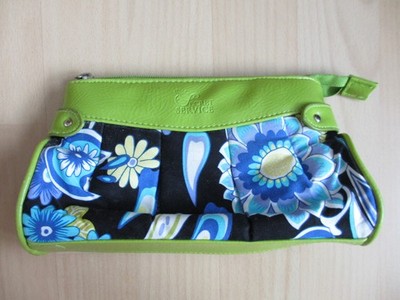 Secret Service - kleine Kosmetiktasche / Reisetasche, blau schwarz Blumen