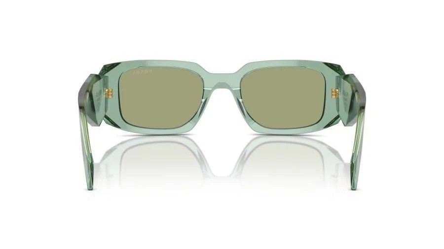 Gafas de sol Prada geométricas verdes con detalles dorados Foto 3 de 4