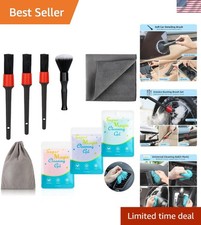 Complete 9-piece Car Cleaning And Detailing Kit - Brushes Microfiber Included