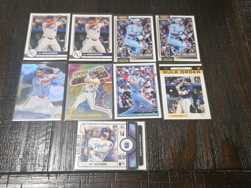 Jac Caglianone Royals 2026 Topps Flagship RC Rookie 9x Card Lot