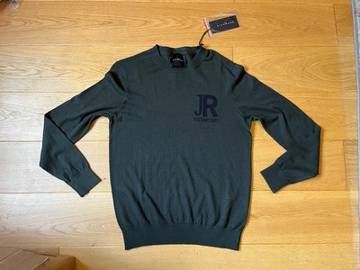 John Richmond Sweater 80%cotton 20% merino wool Deep Forest green Size L BNWT