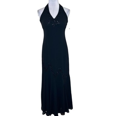 XSCAPE by Joanna Chen Evening Gown Dress Black Beaded Sequin