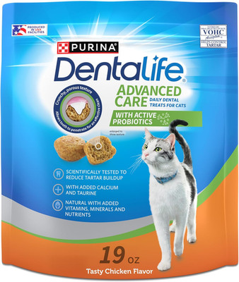 Purina  Made in USA Facilities Cat Dental Treats, Tasty Chicken Flavor - 19 Oz. 