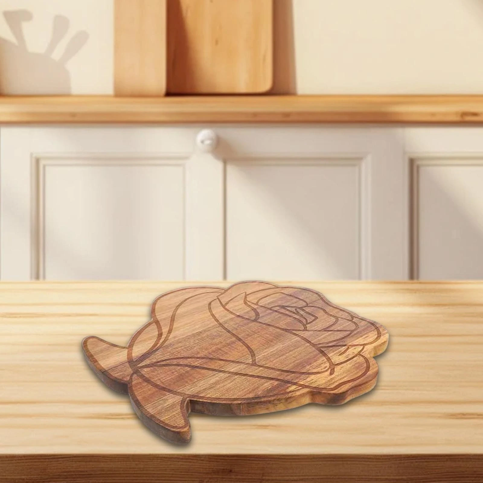 Flower Shaped Wooden Cutting Board Chopping Board Portable Kitchen Baking