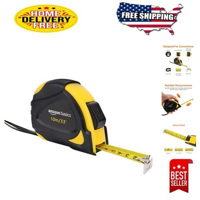 Precision 33 Feet Self-Locking Tape Measure - Durable Black and Yellow Design