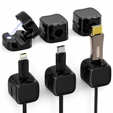 Retractable Magnetic Charging Cable Set 6 in 1 Lightning, USB-C  Black