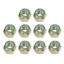 Nylon Lock Nut 1/2 Inch Carbon Steel Color Galvanization Grade 4.8 10 PCS