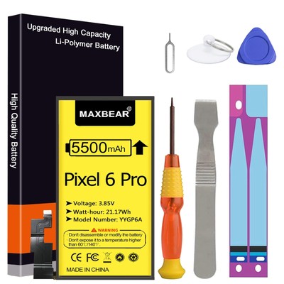 Google Pixel 6 Pro Battery Upgraded 5500mAh w/Repair Tool Kit
