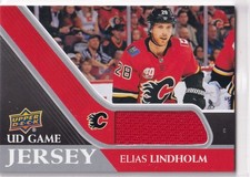 20/21 UD UPPER DECK ELIAS LINDHOLM GAME USED JERSEY