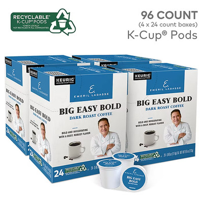 96 Emeril's Big Easy Bold Coffee Single-Serving Keurig K-Cup 96 Pods Dark Roast