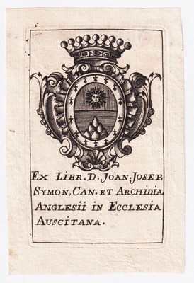 Exlibris Jacques-Auguste de Blye Belgien Bruxelles blason bookplate