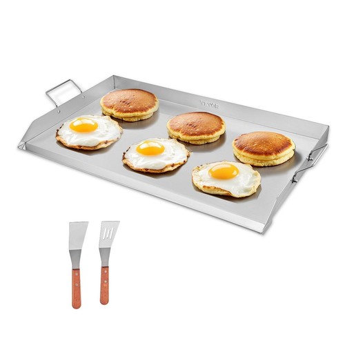 36x22 in Flat Top Griddle Stainless Steel Universal BBQ Grill Pan Cookware
